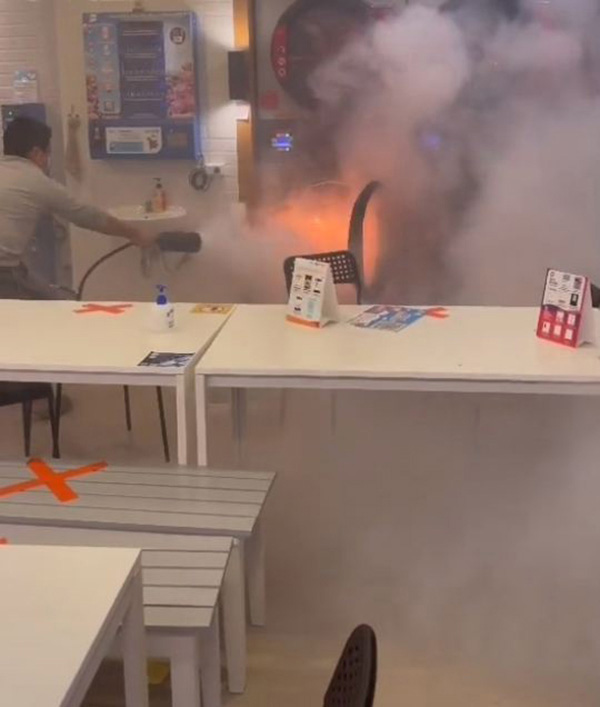 ไฟไหม้เครื่องอบผ้า 