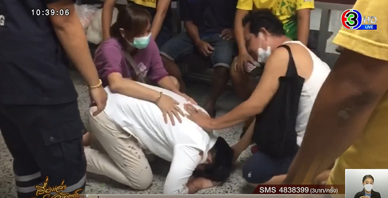 หนุ่มขับรถชนพลเมืองดี ก้มกราบขอโทษญาติคนตาย 