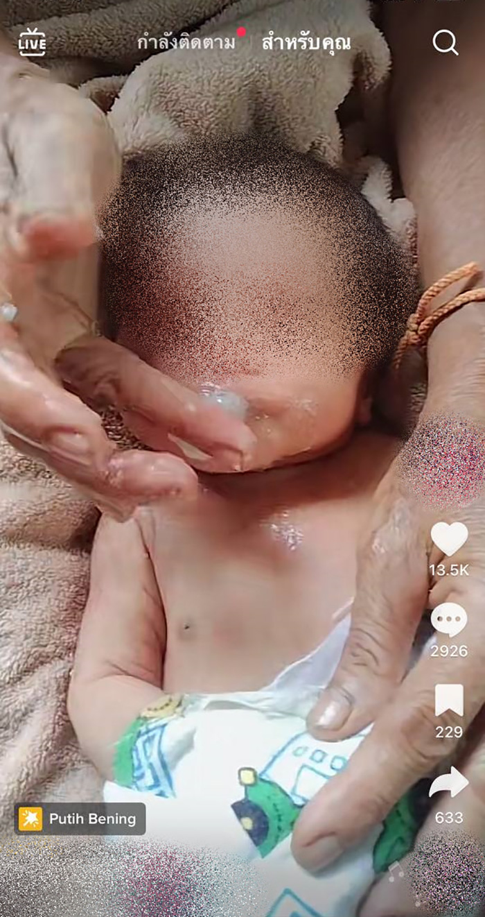 หนุ่มโพสต์คลิปป้อนข้าวทารก 