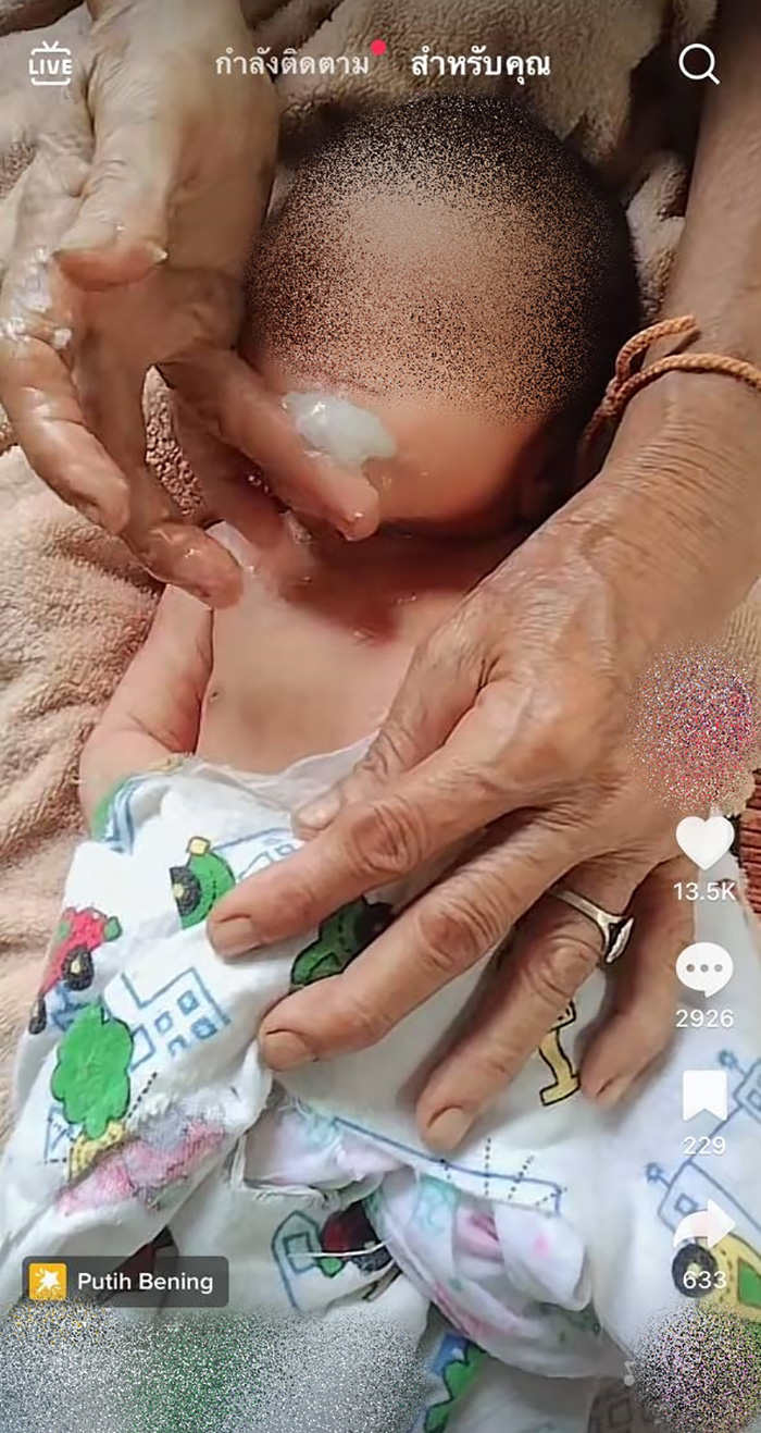 หนุ่มโพสต์คลิปป้อนข้าวทารก 