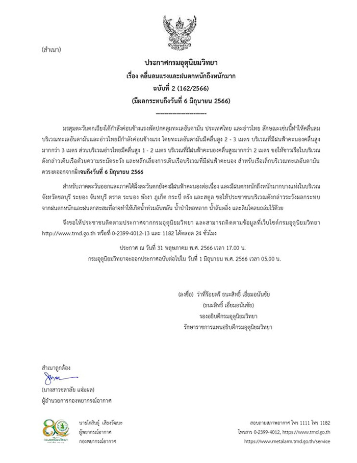 เปิดภาพเรดาร์มรสุมเข้าไทย เตือน 10 จังหวัด ฝนตกหนักมาก 