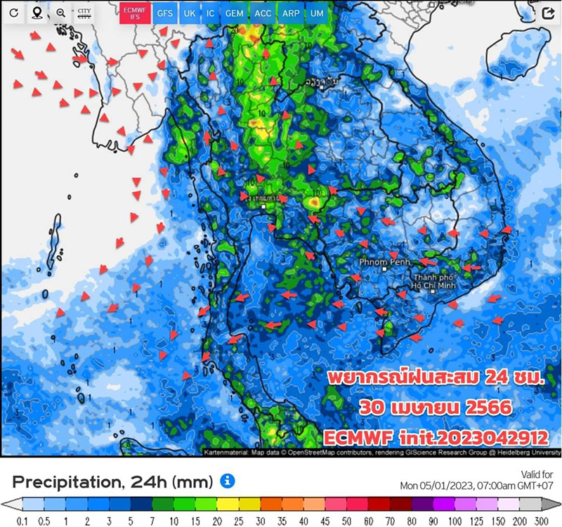 กรมอุตุฯ เตือน ฝนถล่ม เปิดเส้นทางพายุฤดูร้อนบุกไทย