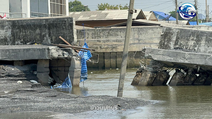 แนวเขื่อนริมแม่น้ำเจ้าพระยาทรุด 