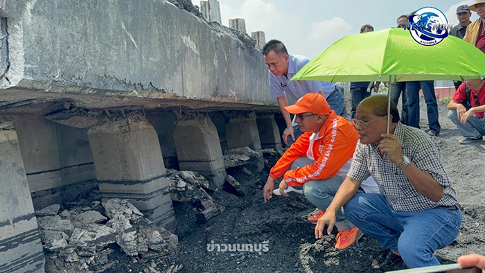 แนวเขื่อนริมแม่น้ำเจ้าพระยาทรุด 