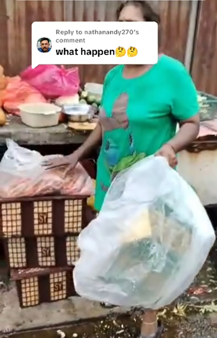 คลิปแฉร้านอาหาร คนงานคุ้ยถังขยะ 