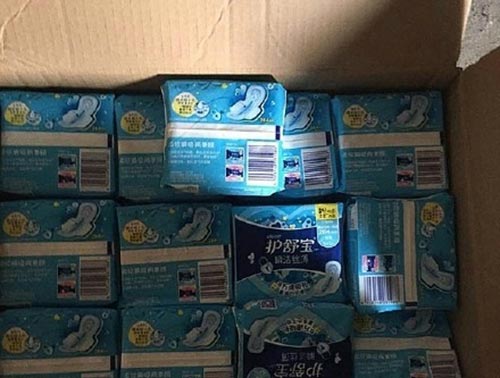 ตำรวจจีนบุกจับโรงงานผ้าอนามัยปลอม