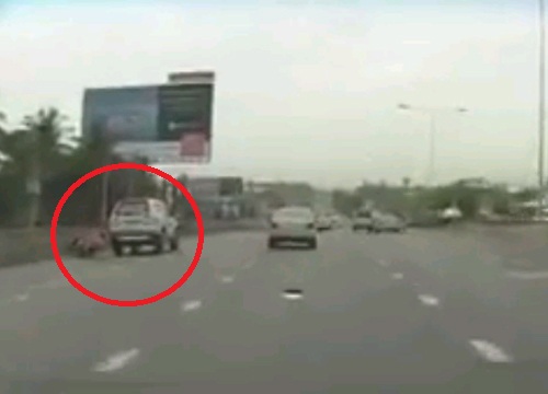 หนุ่มขับปาเจโร่เบียดจยย.ล้มมอบตัวสน.ตลิ่งชัน