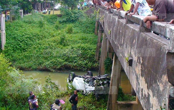 สิริกร คูพัฒนาพิบูลย์ ขับเก๋งแหกโค้งตกสะพานร้อยศพ