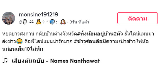 ไลน์แมนให้อาหารหมา