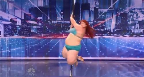 สาวจ้ำม่ำ โชว์โพลแดนซ์สุดเซ็กซี่ในอเมริกาก็อตทาเลนท์