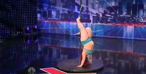 สาวจ้ำม่ำ โชว์โพลแดนซ์สุดเซ็กซี่ในอเมริกาก็อตทาเลนท์