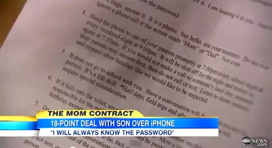 เจ๋ง! กฎเหล็ก 18 ข้อ เมื่อคุณแม่ให้ iPhone กับลูกชาย 