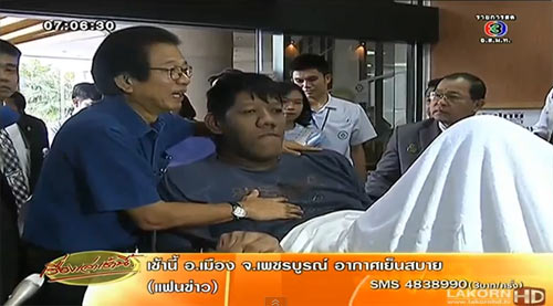 หนุ่มสุรินทร์ป่วย สูง 257 เซนติเมตร ถูกส่งตัวเข้ารักษาในกรุงเทพฯ แล้ว