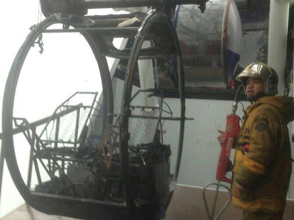 ไฟไหม้กระเช้า Dinosaur Planet สวนสนุกเปิดใหม่ ไฟลุกไหม้ส่งควันคลุ้ง