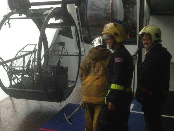 ไฟไหม้กระเช้า Dinosaur Planet สวนสนุกเปิดใหม่ ไฟลุกไหม้ส่งควันคลุ้ง