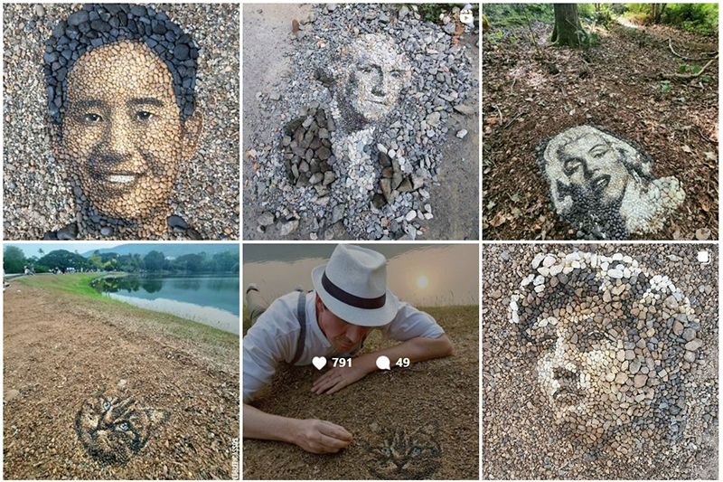 ศิลปินระดับโลก เรียงหินแม่น้ำโขงเป็นหน้า ทิม พิธา ขึ้นแคปชั่นนี้... เด็ดมาก !