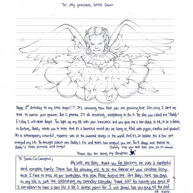 ดาริล เขียนจดหมาย HBD ลูกสาวซาร่า ขอโทษจากใจ.. ไม่ได้เฝ้าดูการเติบโตลูก