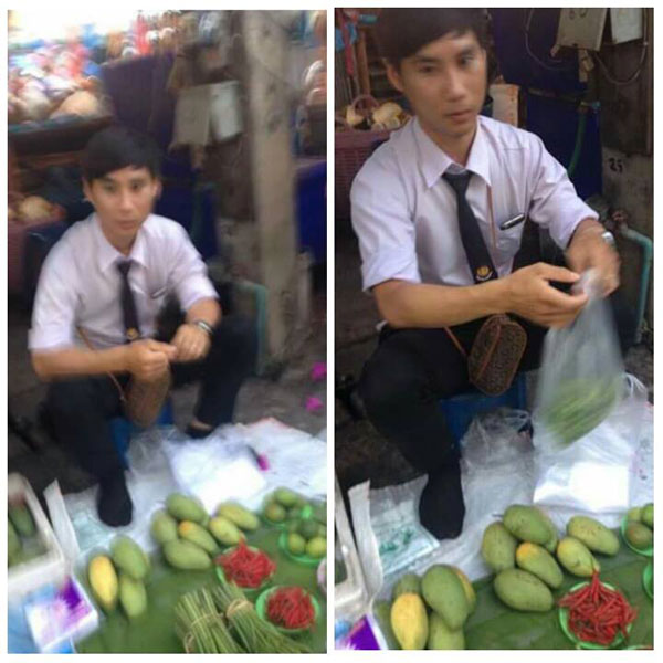 นักศึกษาหนุ่มไม่อายทำกิน ช่วยพ่อแม่ขายผักหลังเลิกเรียน ชาวเน็ตชื่นชม ขอให้เจริญ ๆ