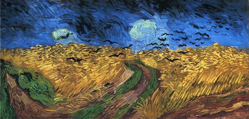 ภาพชื่อ Wheatfield with Crows ผลงานของแวนโก๊ะ