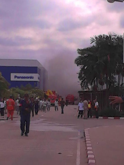 ไฟไหม้โรงงานพานาโซนิค ขอนแก่น อพยพคนงาน 3 พันคน